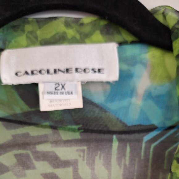 CAROLINE ROSE – Plus size—1X and 2X-- Women 100 % silk open jacket blazer - Picture 7 of 9